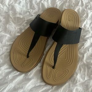 Crocs Tulum Flip Sandals, Black, Size 8